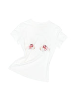 Printed Loose Austrian Rhinestone T-shirt