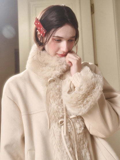 Travel Plan Shearling Fleece-Lined Stand Collar Jacket