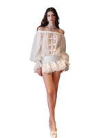 Off-shoulder Bubble Sleeve Puff Dress