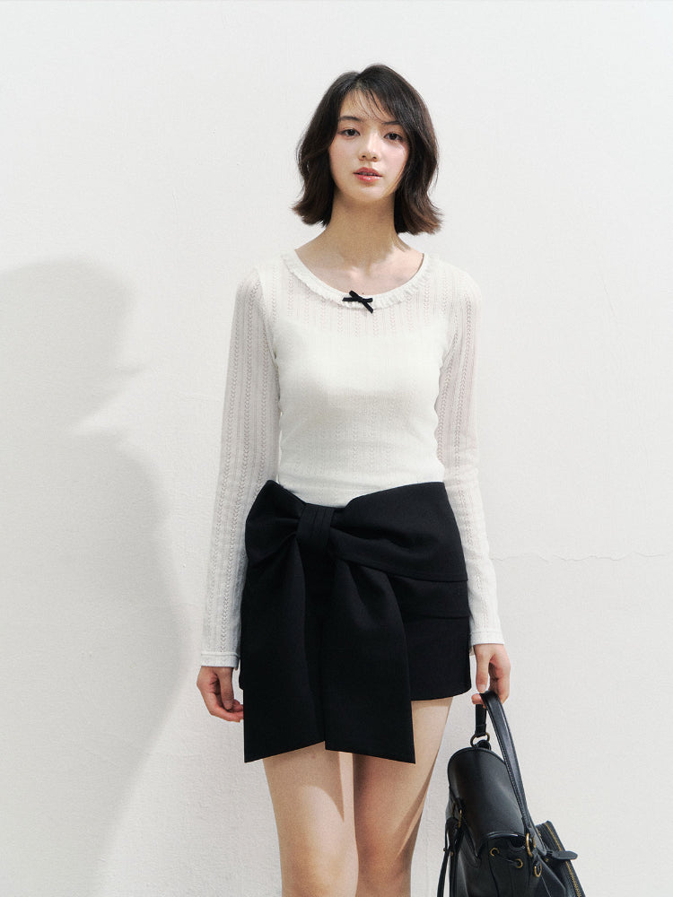 3D Bow Mini Skirt