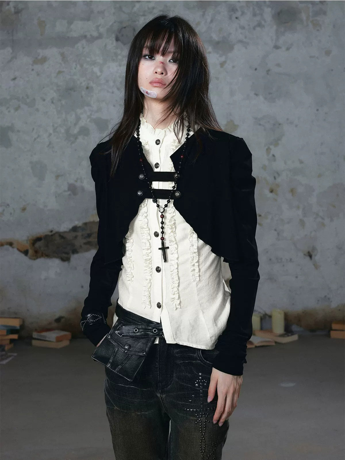 Vintage Ruffled Layered Cardigan