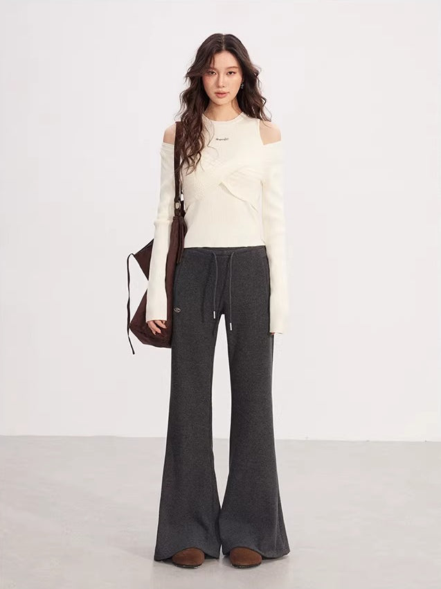 Bow Cable Knit Sweater Set