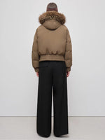 Beige & Brown Faux Fur Down Parka