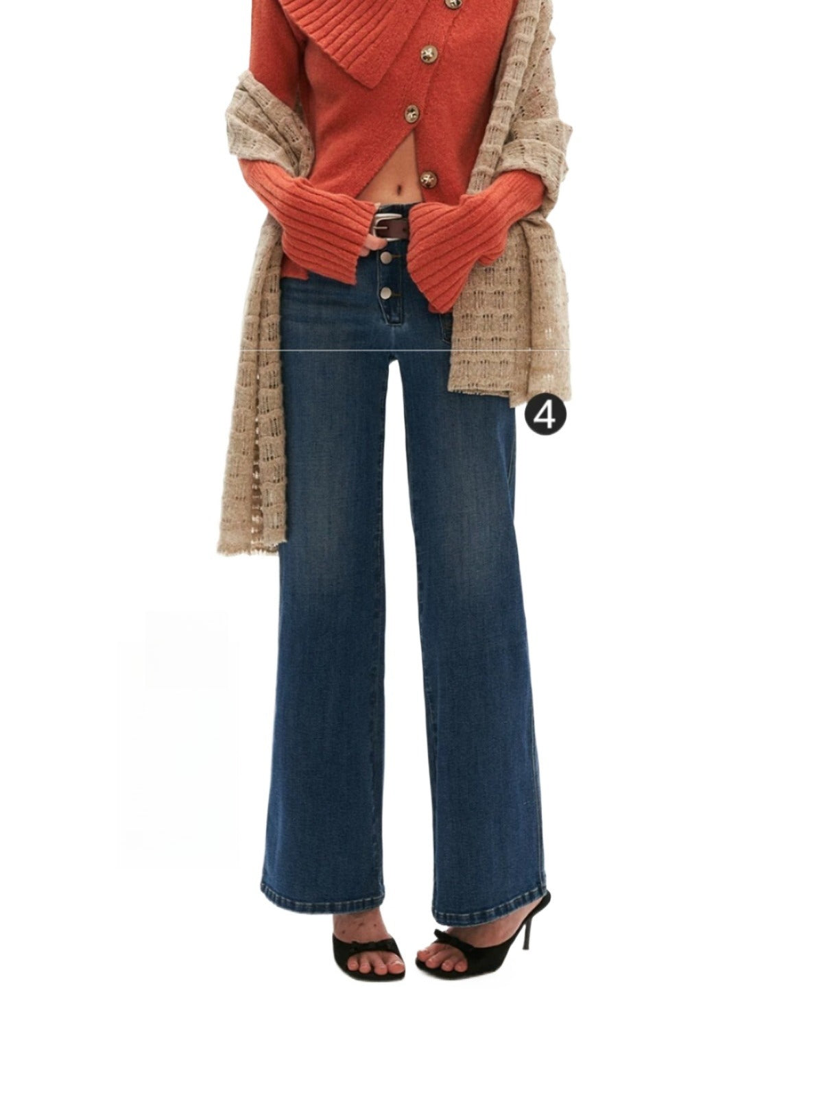 Vintage Distressed Straight-Leg Jeans