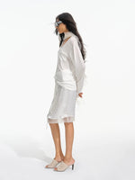 Silk Lyocell V Neck Tee