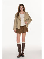 Double-Breasted Belted Cropped Trench Coat