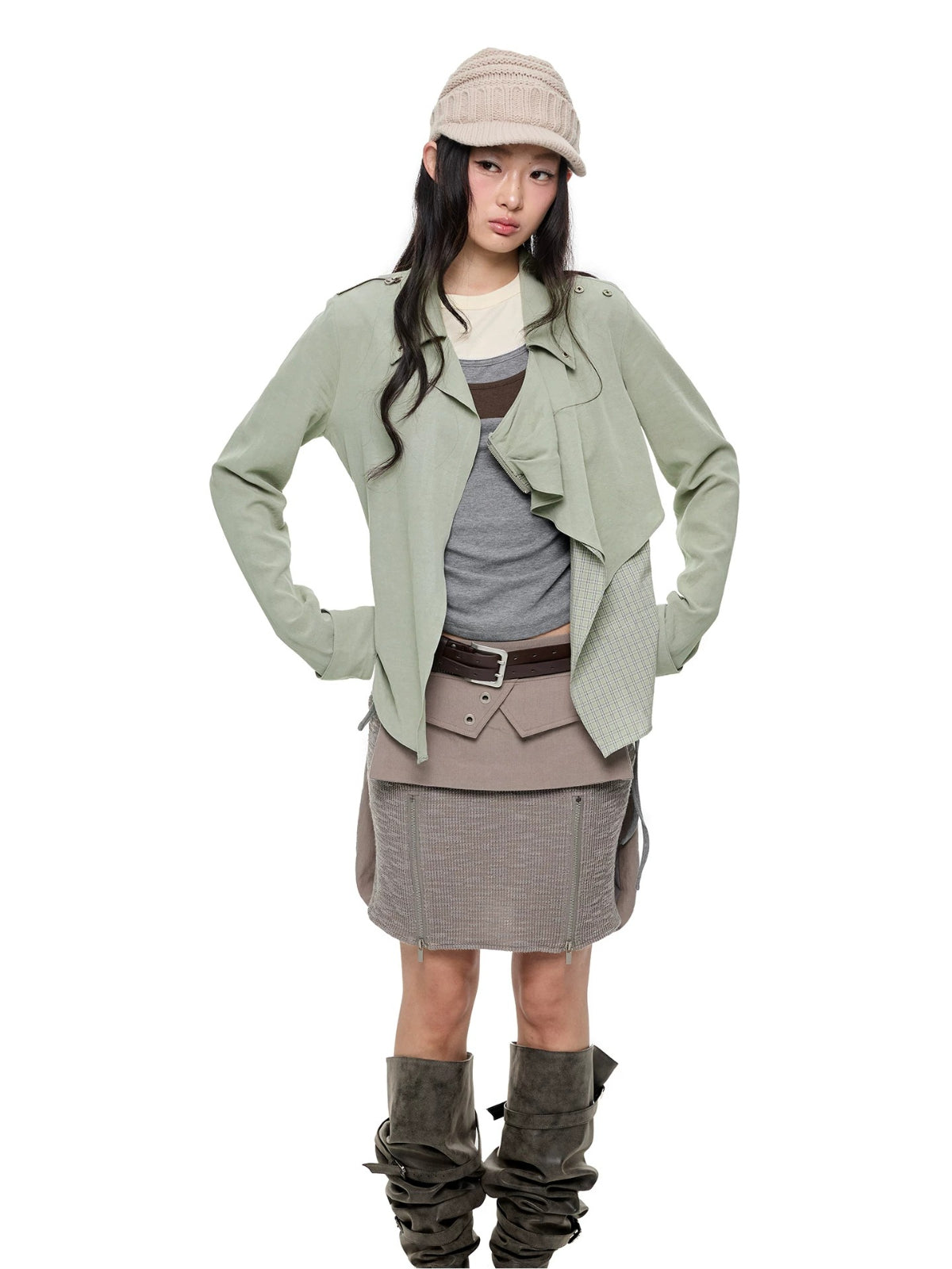 Korean Asymmetric Collar Shirt
