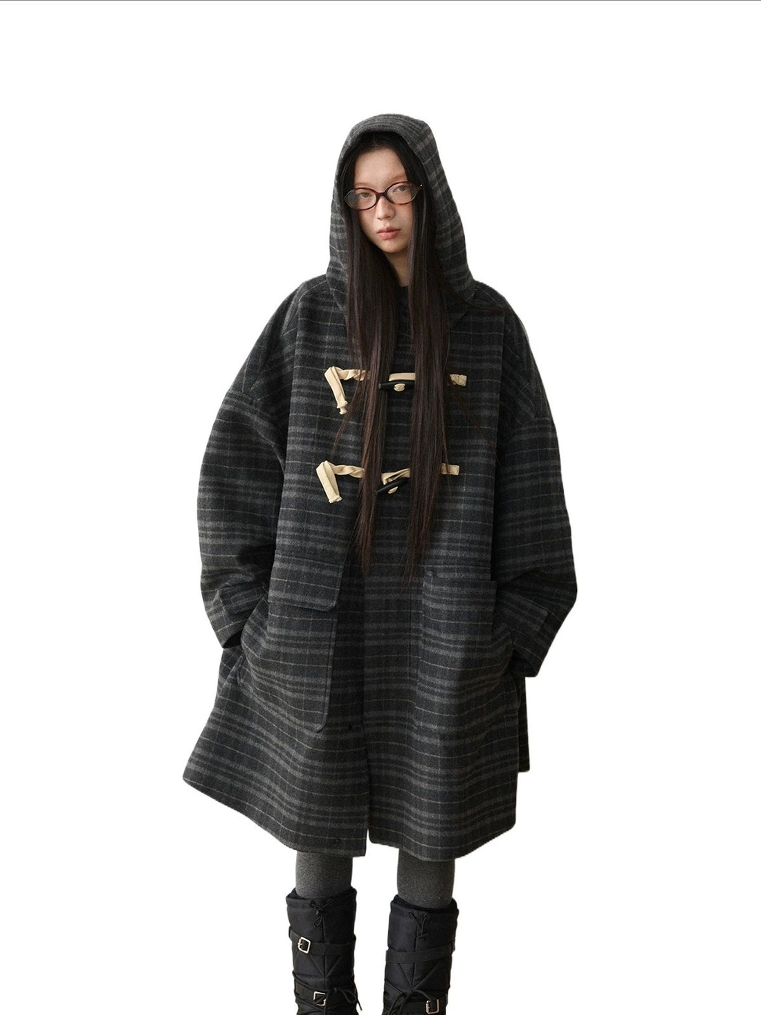Wool Blend Hooded Duffle Coat