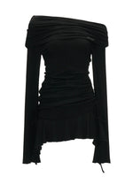 Asymmetric Ruched Modal Midi Dress