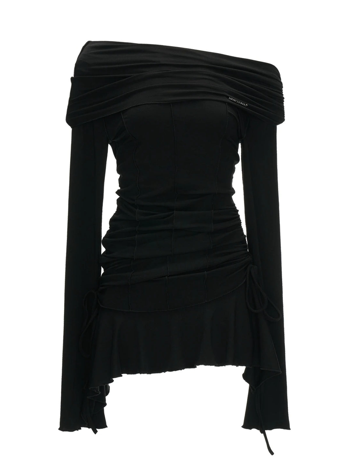 Asymmetric Ruched Modal Midi Dress