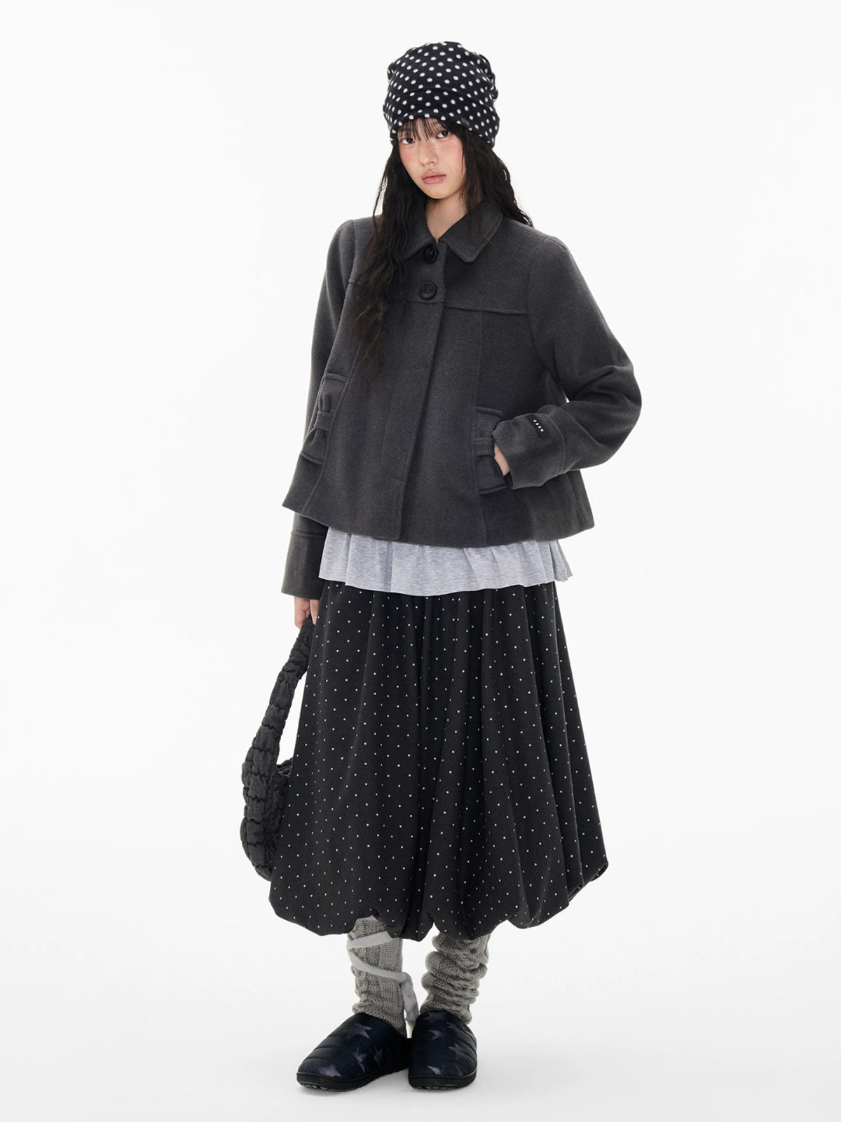 Korean Wool Blend Short Coat