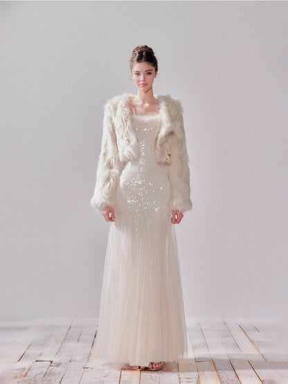 Faux Fox Fur Toggle Short Coat