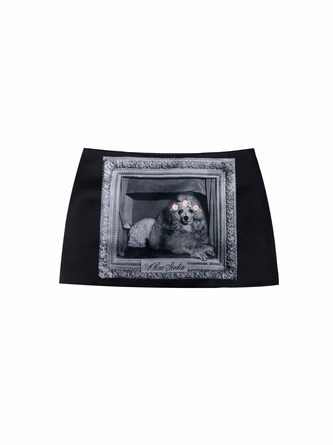 Framed Dog Satin Mini Skirt