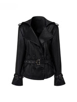 Black Heavy Duty Hooded Leather Jacket