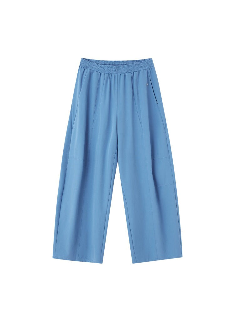 Drawstring Curved Wide Pants
