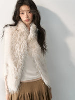 Reversible Plaid Faux Fur Vest