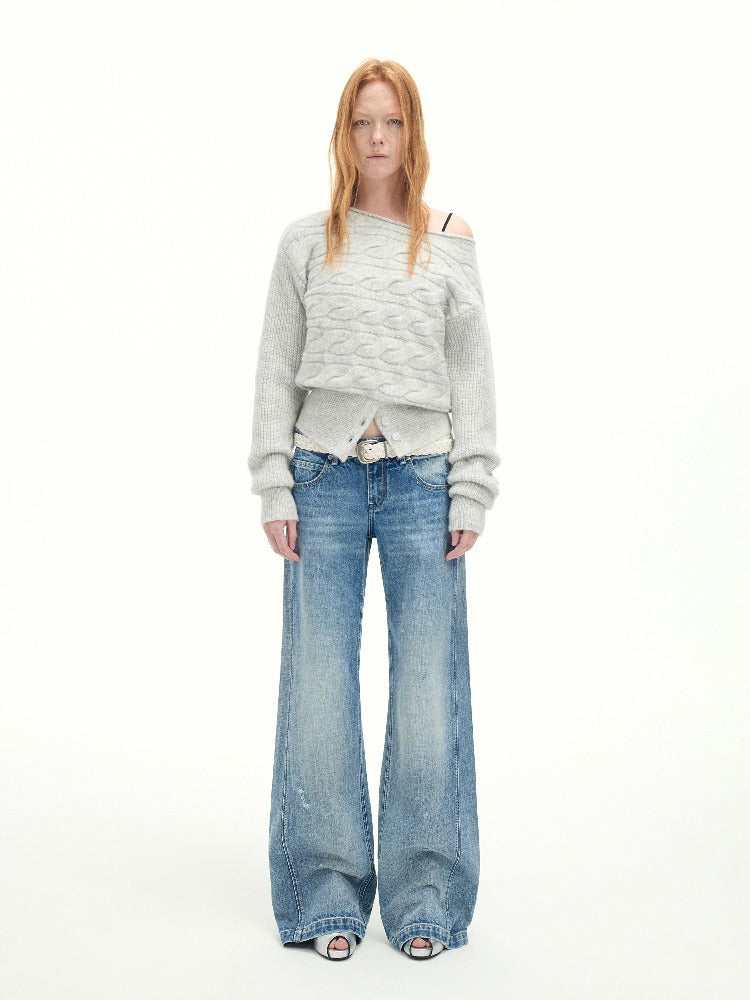 Light Blue Wash Distressed Jeans