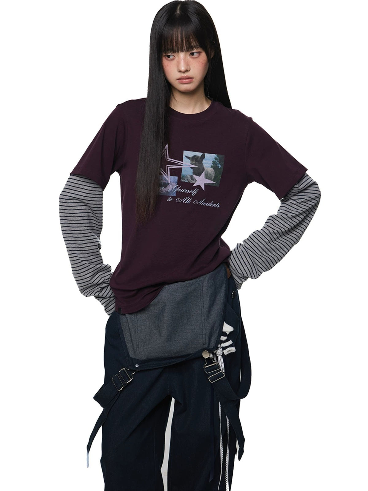 Layered Graphic Stripe Tee