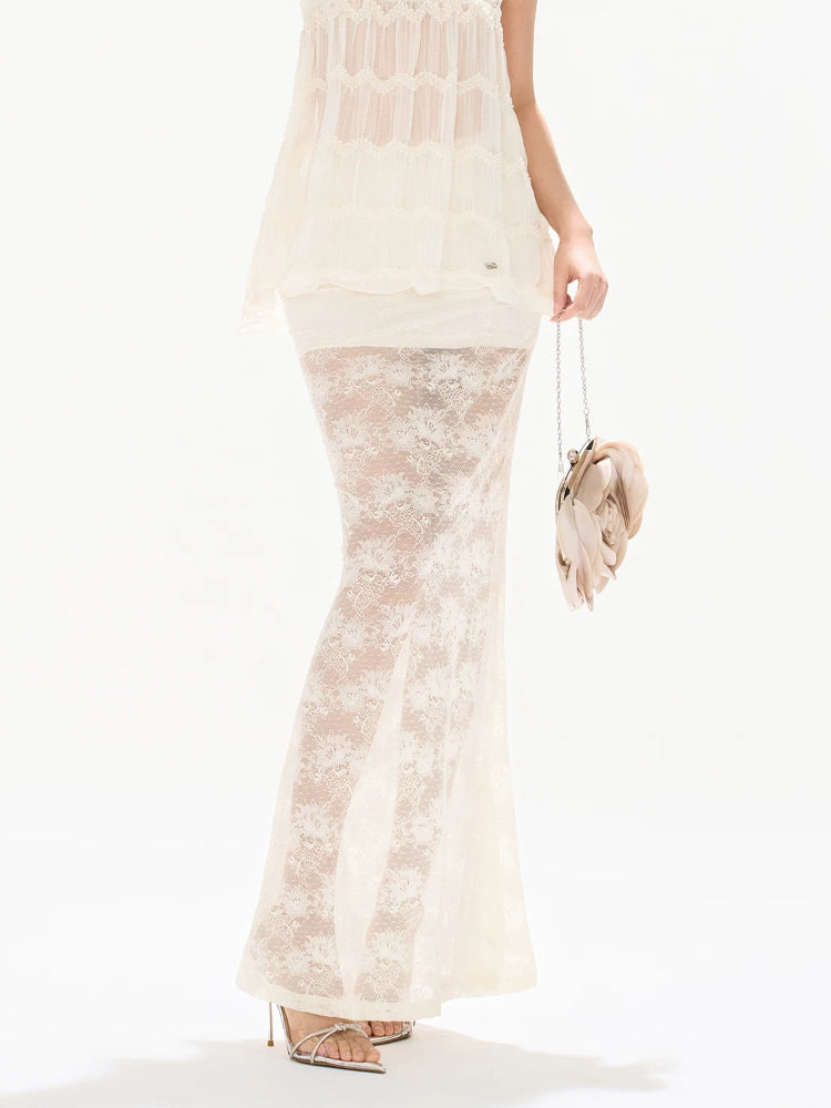 Lace Mermaid Midi Skirt