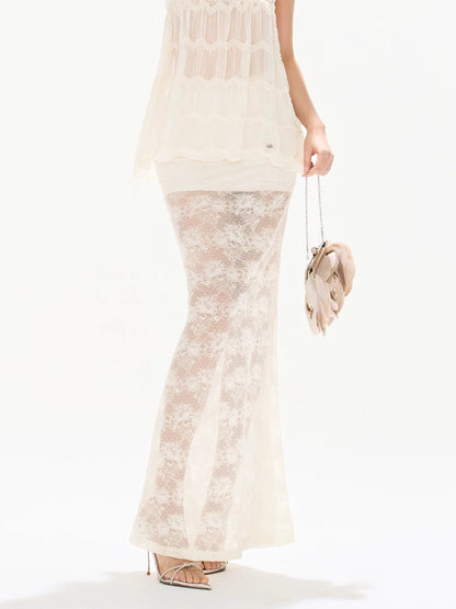 Lace Mermaid Midi Skirt