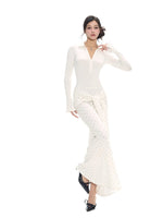 Henley Lace Splice Shirt Dress