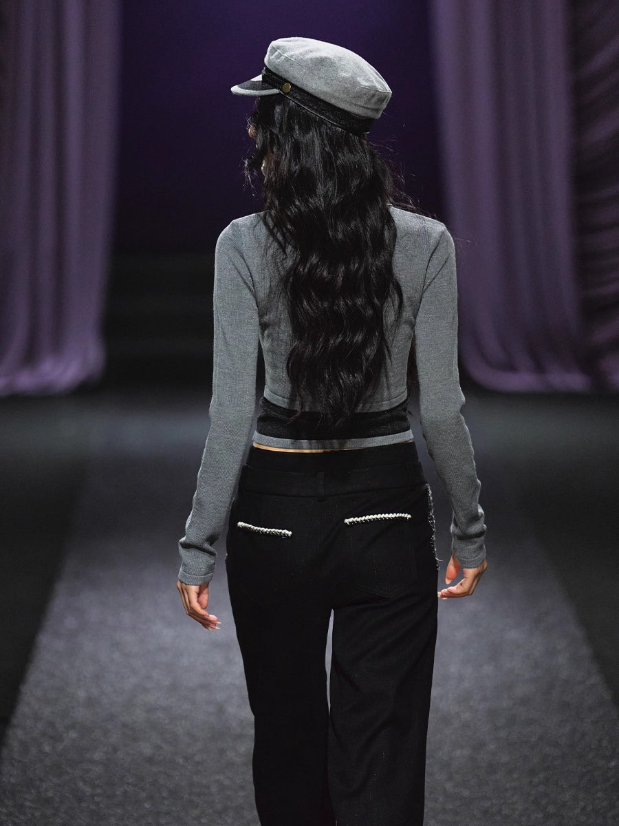 Embellished Knit Cardigan &amp; Camisole Set