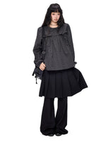 Pleated Skirt Overlay Flare Pants