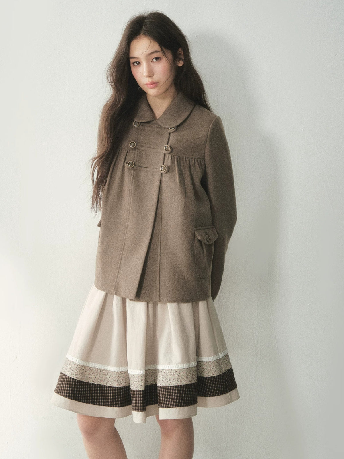 Chestnut Napoleon Wool Blend Coat