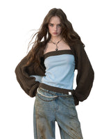 Colorblock Wool Bustier Set