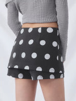 Gray Polka Dot Skort