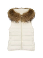 Detachable Fur Collar Waist-Fitted Down Vest