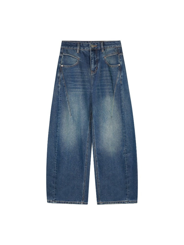 Vintage Washed Seam Denim Pants