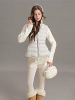 Drawstring Waist Hooded Down Vest