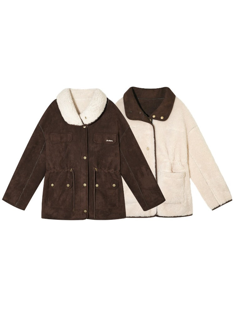 Gray &amp; Brown Reversible Moto Jacket