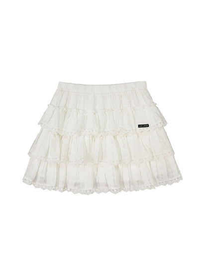 Lace Tiered Mini Skirt