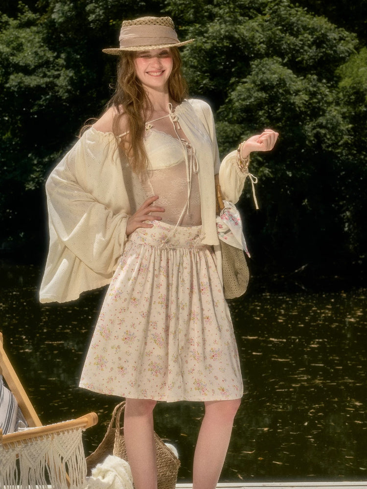 Floral Satin Skirt