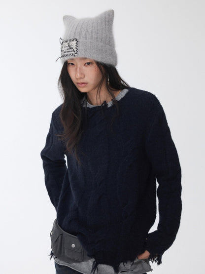 Cable Wool Brushed Sweater
