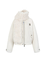 Fur Collar Two-Way Fuzzy Baseball Jacket