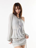 Off-Shoulder Print Tee