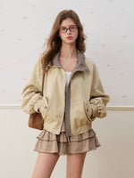 Plaid Collar Cropped Jacket