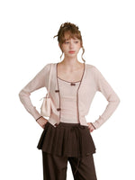 Bow Trim Knit Set