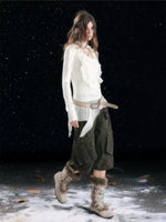 Sweet Ruffle Asymmetric Tencel Top