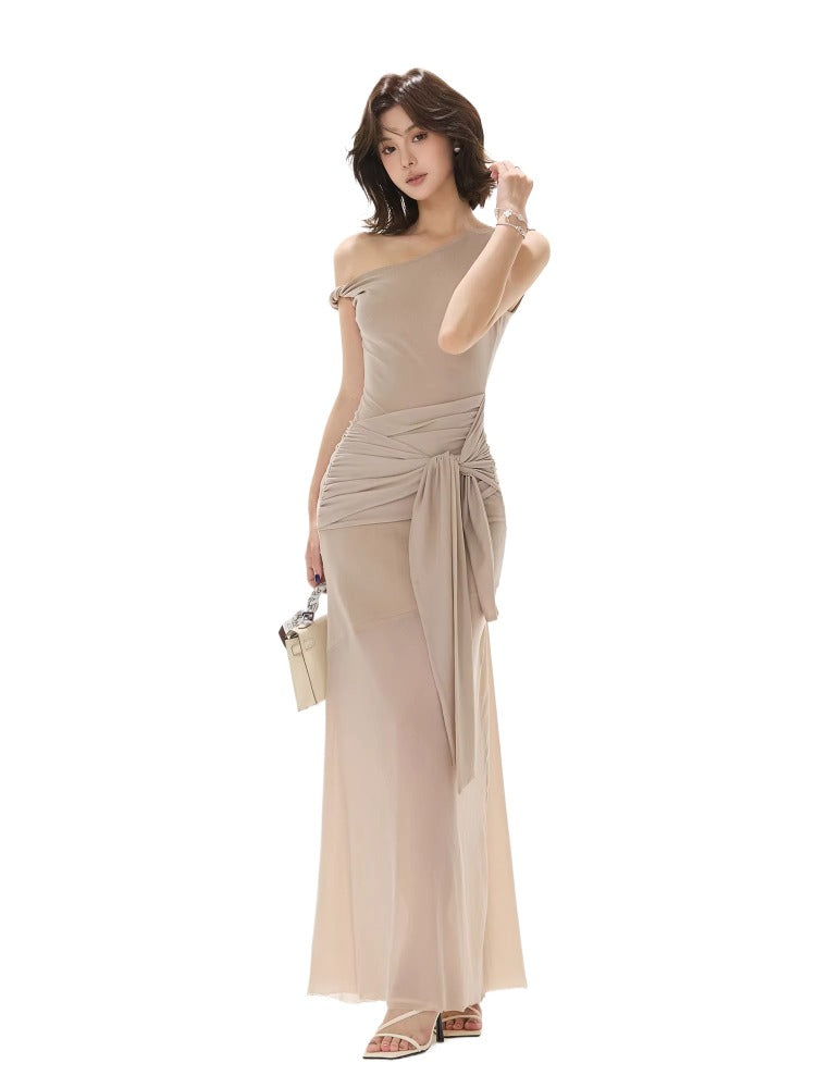 Reversible Knot Ruched Maxi Dress