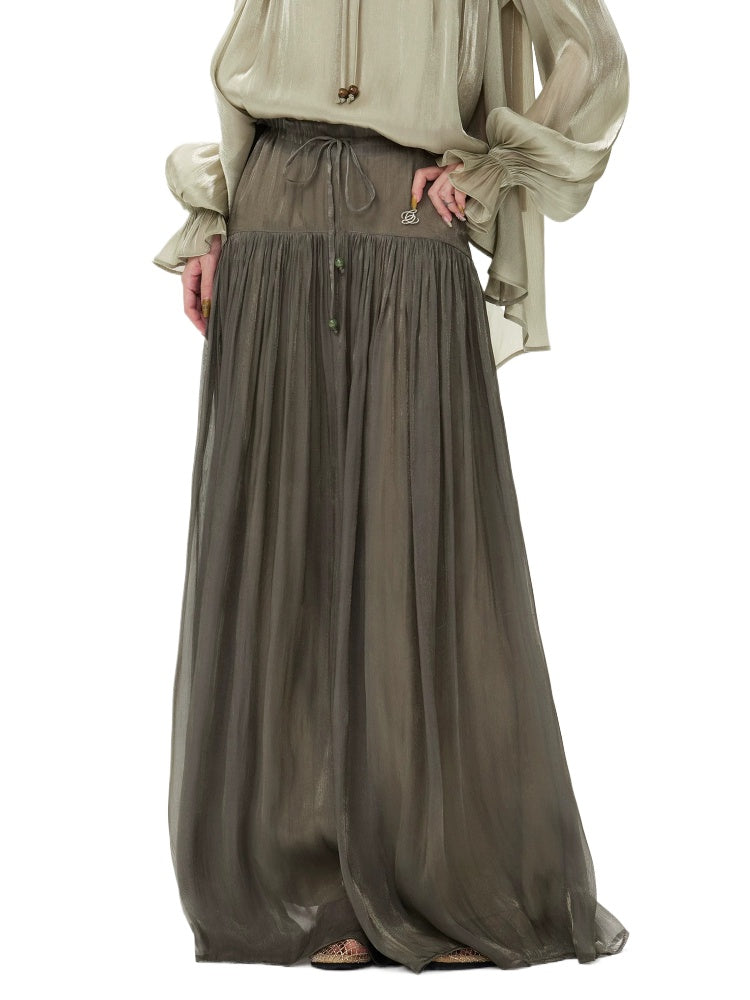 Drawstring Wide-Leg Pants