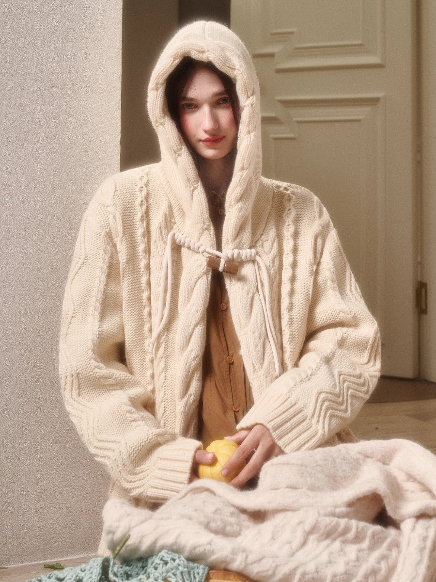 Snow Yarn Wool Chunky Knit Cardigan