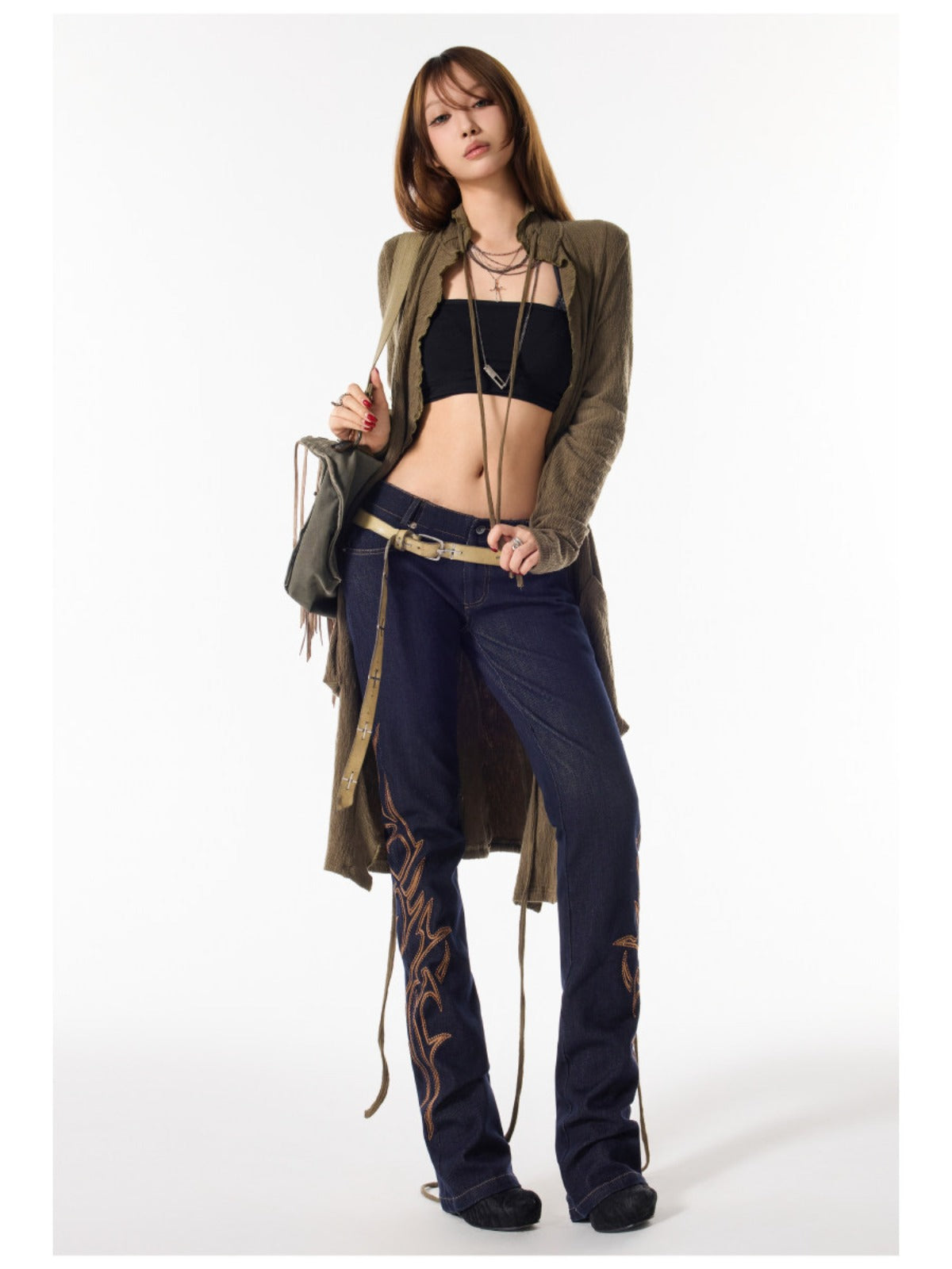 Drawstring Knit Cardigan