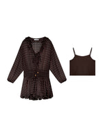 Beaded Ruffle Chiffon Dress