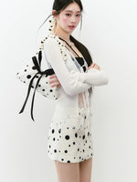 Polka Dot Zipper Reversible Skirt