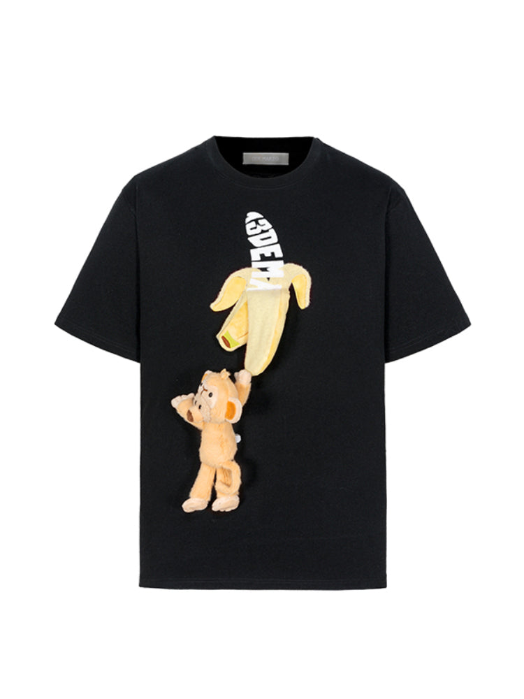 Monkey Bear Doll Banana Cotton T-shirt