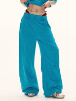Washed Wide-Leg Casual Sweatpants